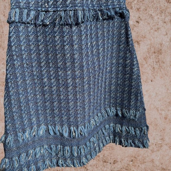 NEW Kate Spade Jasmeen Blue Metallic Wool Tweed Blend Sleeveless Dress Size 10 - Picture 3 of 9